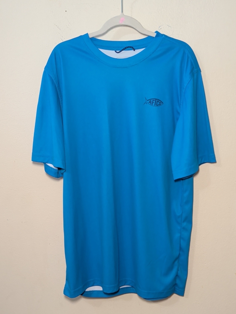 AFTCO Jigfish Performance Shirt Blue Swordfish Graphic Outdoor Boys Size XL
